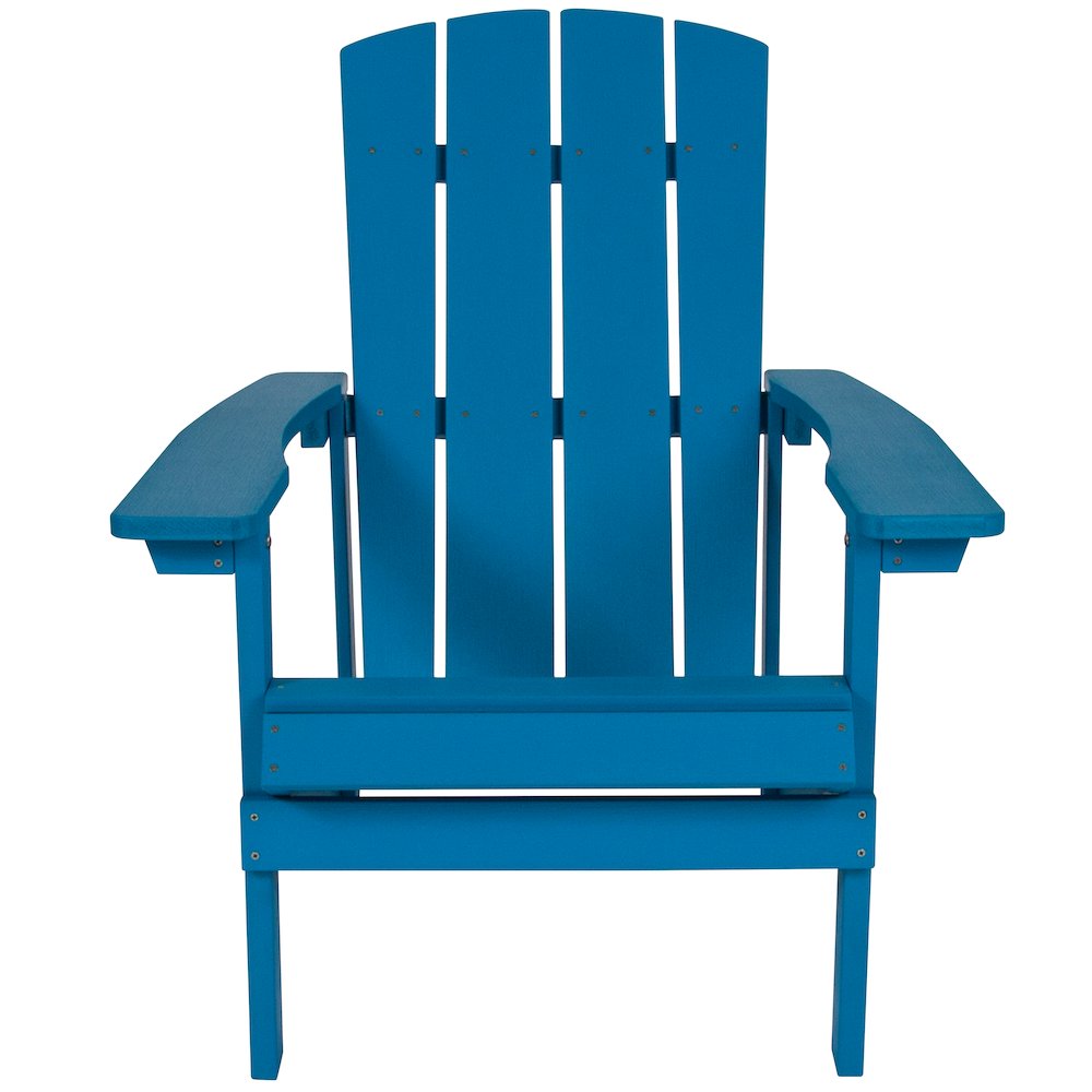 Charlestown All-Weather Poly Resin Wood Adirondack Chair in Blue. Picture 5