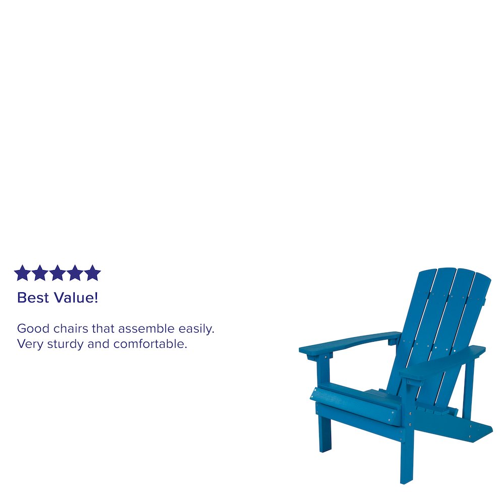 Charlestown All-Weather Poly Resin Wood Adirondack Chair in Blue. Picture 7