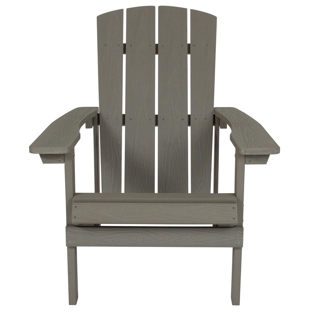 Charlestown All-Weather Poly Resin Wood Adirondack Chair in Gray. Picture 5