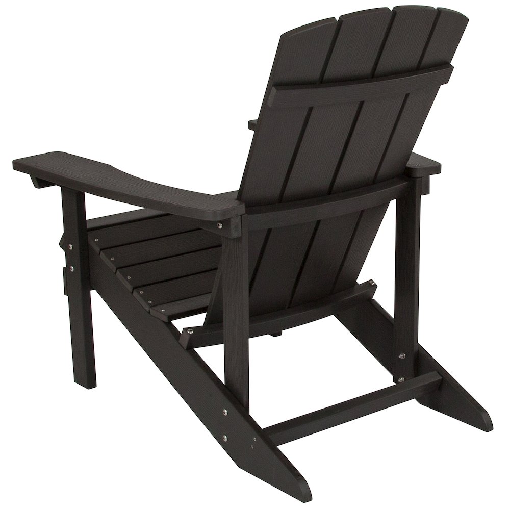 All-Weather Poly Resin Wood Adirondack Chair in Slate Gray. Picture 6