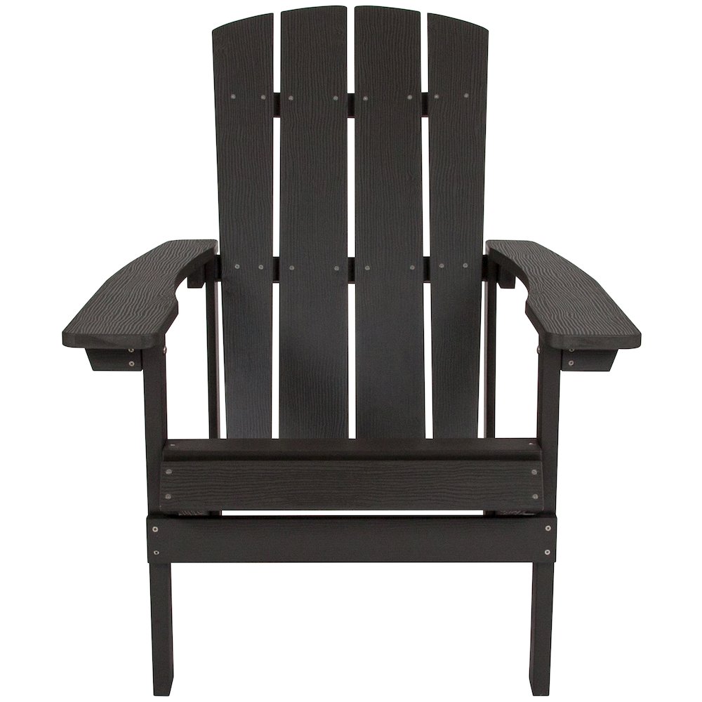 All-Weather Poly Resin Wood Adirondack Chair in Slate Gray. Picture 9