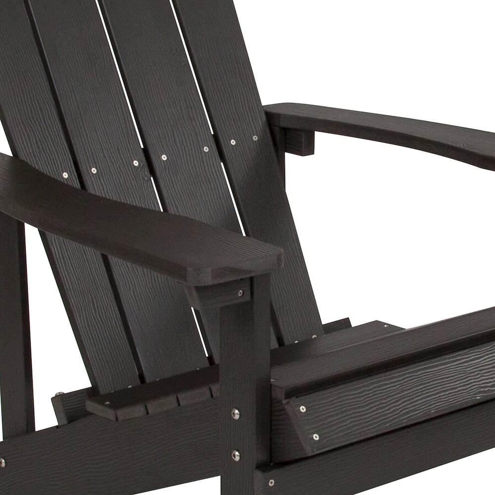 All-Weather Poly Resin Wood Adirondack Chair in Slate Gray. Picture 7