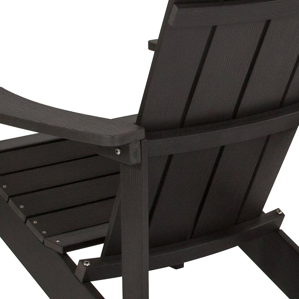 All-Weather Poly Resin Wood Adirondack Chair in Slate Gray. Picture 10