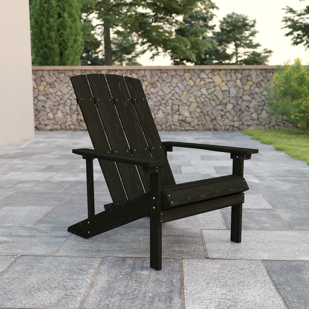 All-Weather Poly Resin Wood Adirondack Chair in Slate Gray. Picture 2