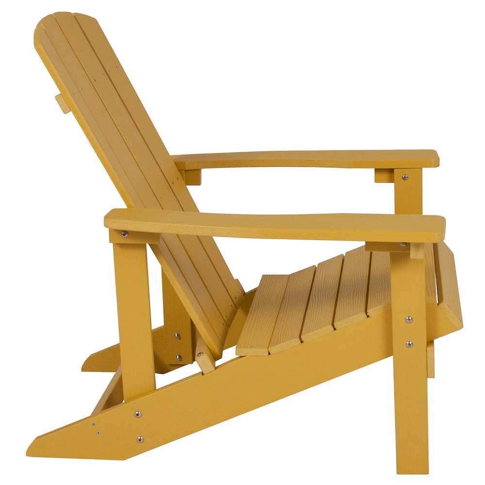 Charlestown All-Weather Poly Resin Wood Adirondack Chair in Yellow. Picture 2