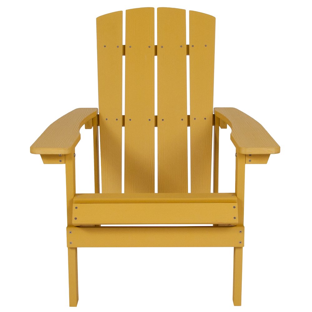 Charlestown All-Weather Poly Resin Wood Adirondack Chair in Yellow. Picture 4