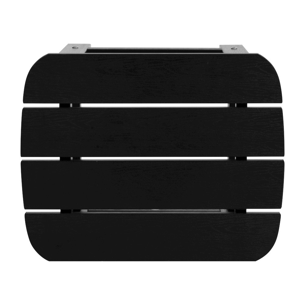 2 Pack All-Weather Poly Resin Folding Adirondack Chairs with Side Table in Black. Picture 12