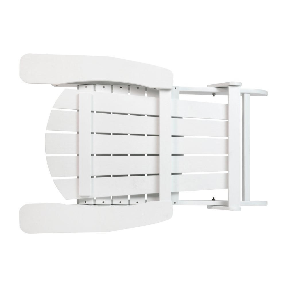 All-Weather Poly Resin Indoor/Outdoor Folding Adirondack Chair in White. Picture 8