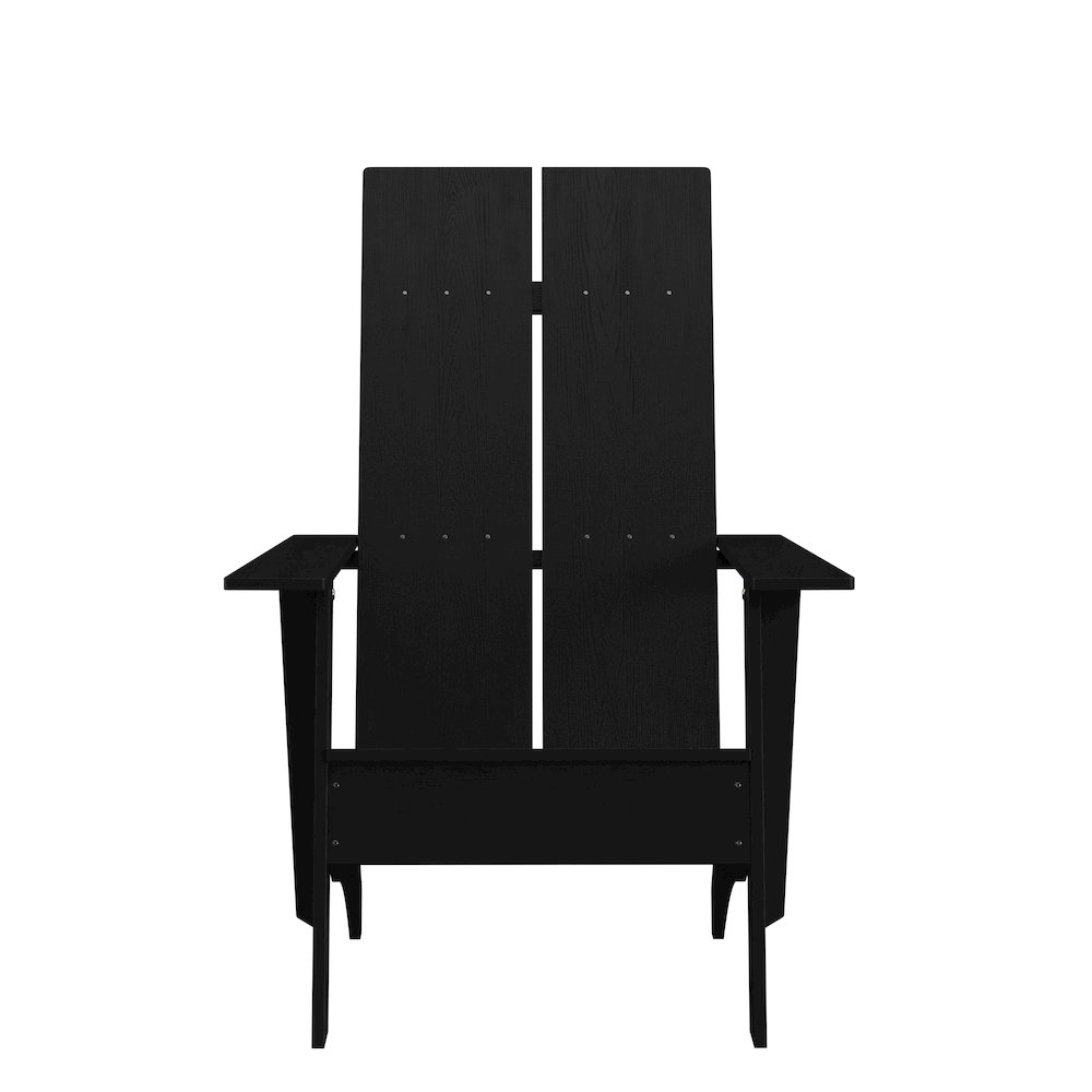 Modern Commercial All-Weather Poly Resin Wood Adirondack Chair in Black. Picture 9