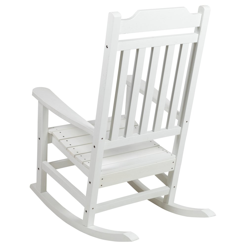 All-Weather Poly Resin Rocking Chair in White. Picture 7