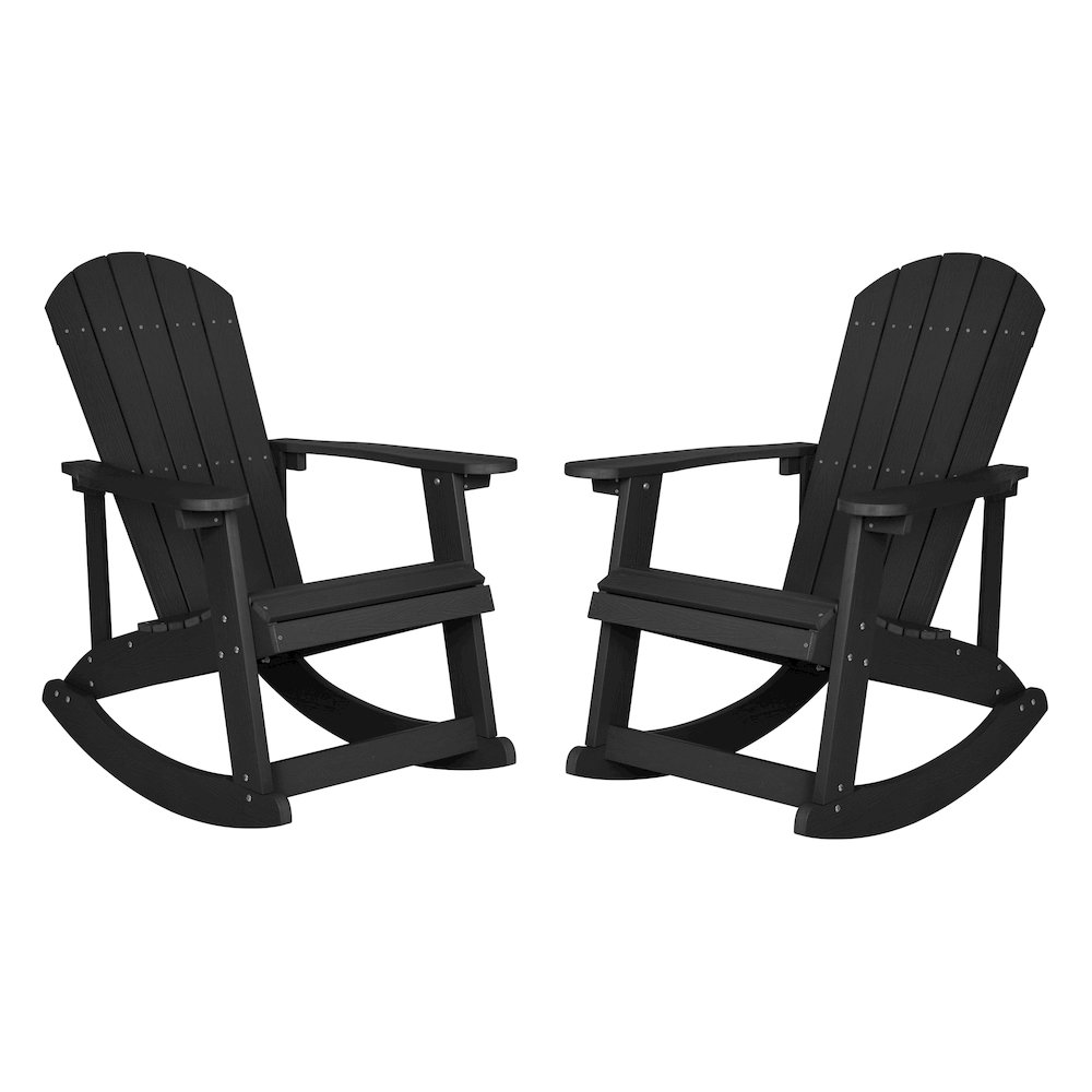 Adirondack Rocking Chair in Black - Set of 2. Picture 3