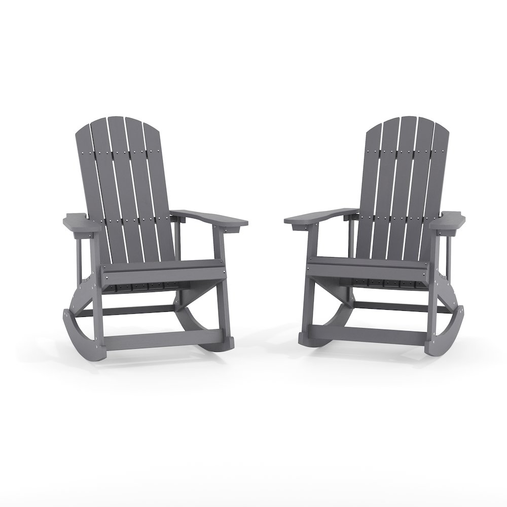 Adirondack Rocking Chair in Gray - Set of 2. Picture 1