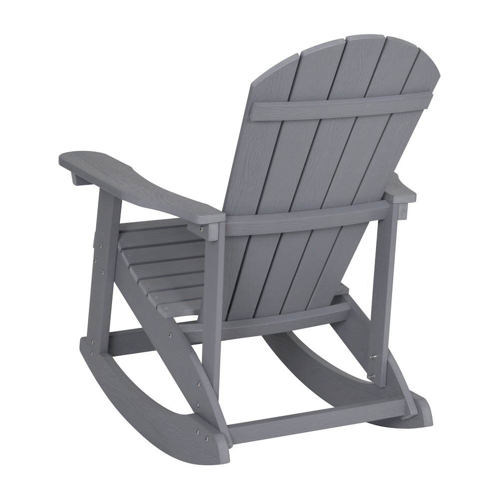Adirondack Rocking Chair with Rust Resistant Stainless Steel Hardware in Gray. Picture 12