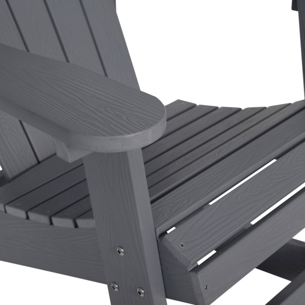 Adirondack Rocking Chair with Rust Resistant Stainless Steel Hardware in Gray. Picture 13