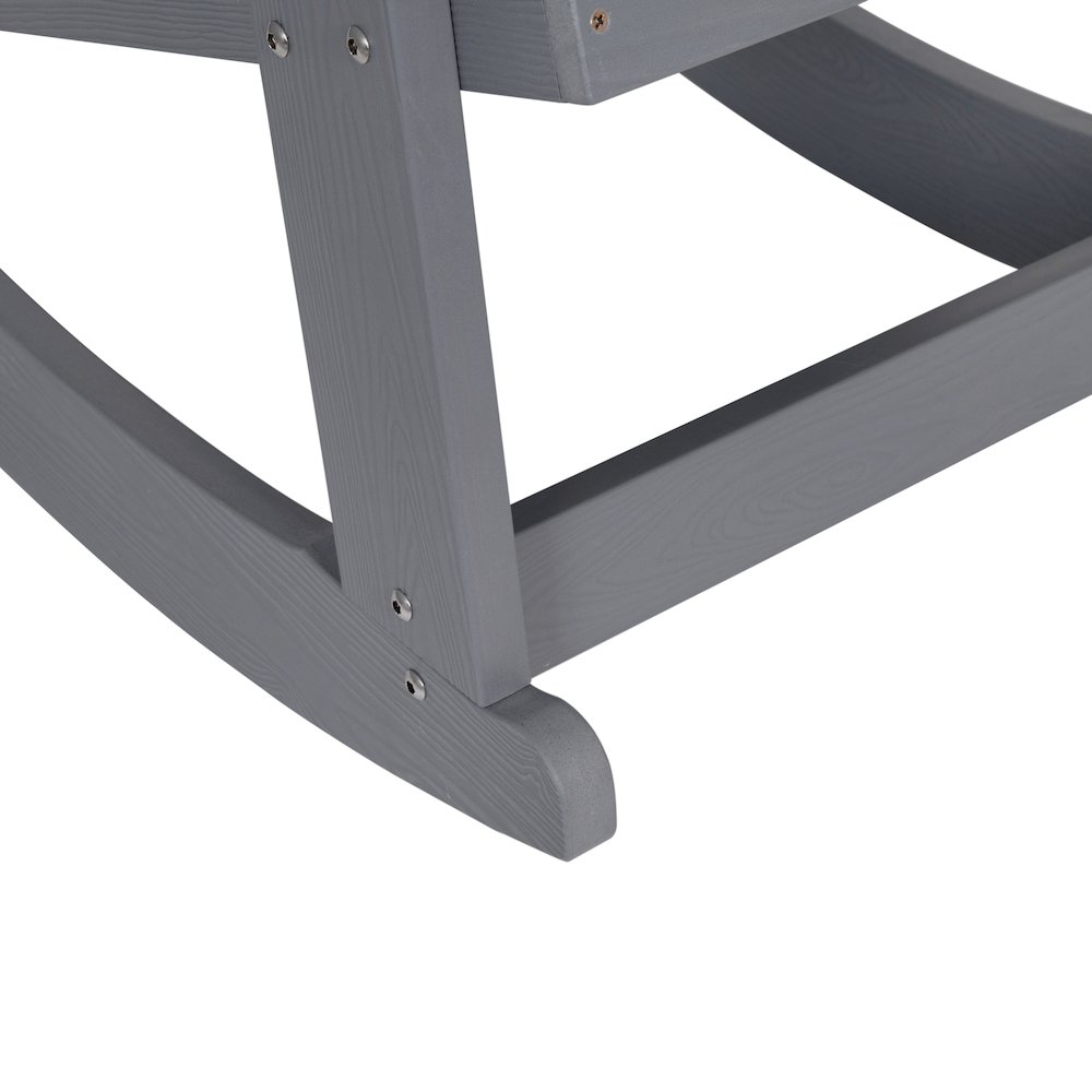 Adirondack Rocking Chair with Rust Resistant Stainless Steel Hardware in Gray. Picture 16