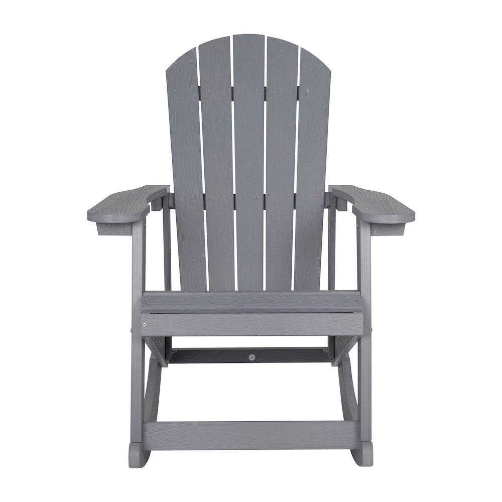 Adirondack Rocking Chair with Rust Resistant Stainless Steel Hardware in Gray. Picture 15