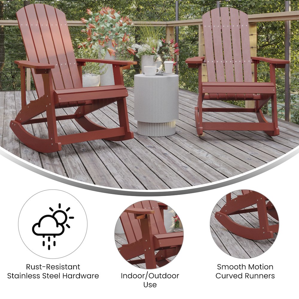 Contemporary Commercial Grade Adirondack Rocking Chair for Indoor/Outdoor Use. Picture 5