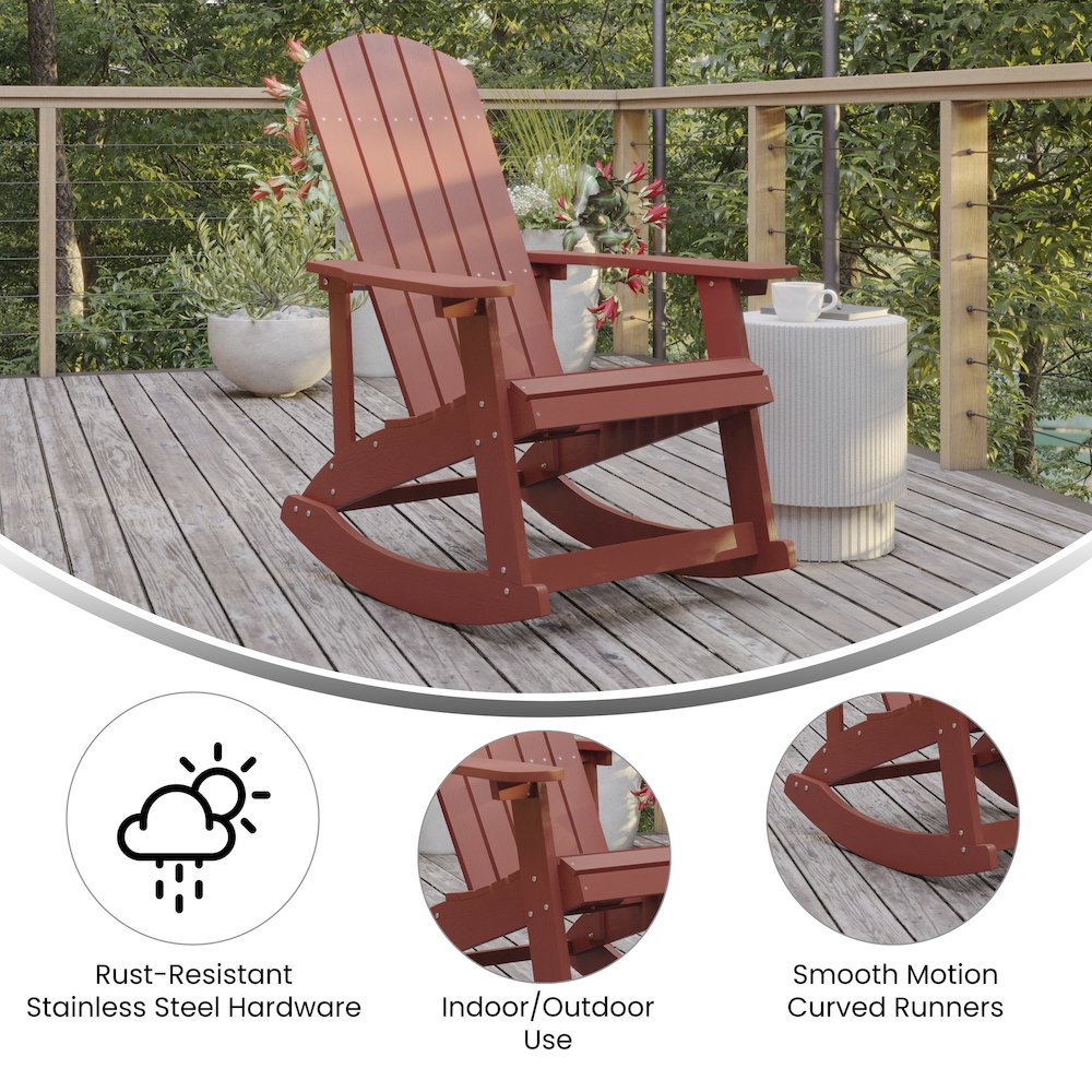 Contemporary Commercial Grade Adirondack Rocking Chair for Indoor/Outdoor Use. Picture 4