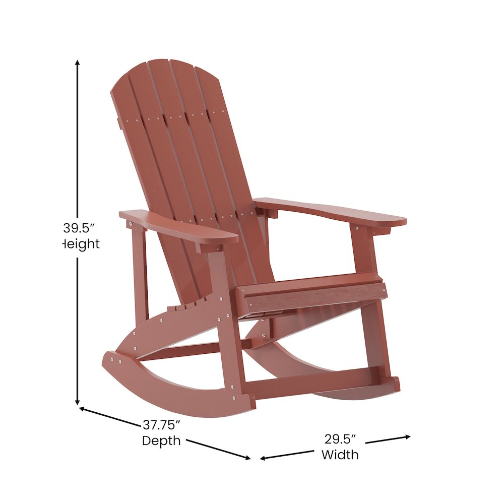 Contemporary Commercial Grade Adirondack Rocking Chair for Indoor/Outdoor Use. Picture 5