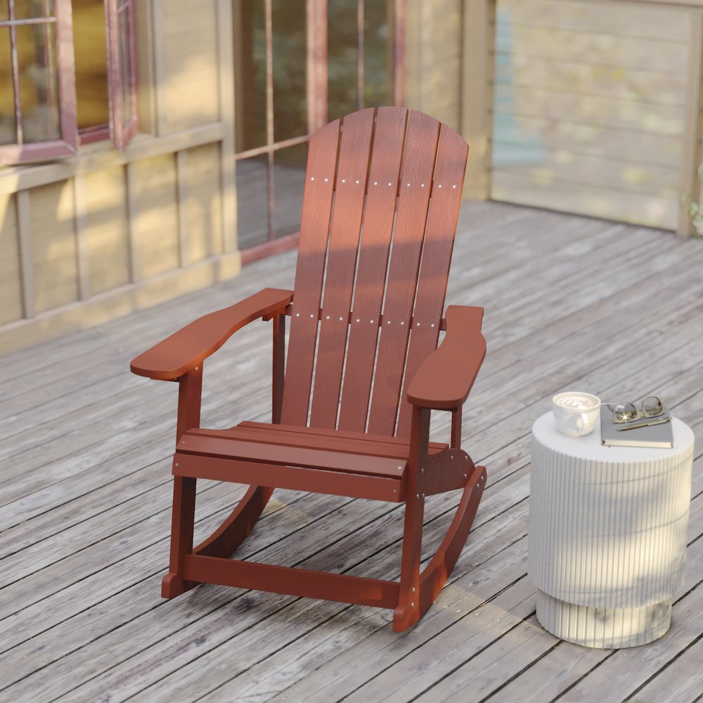 Contemporary Commercial Grade Adirondack Rocking Chair for Indoor/Outdoor Use. Picture 6