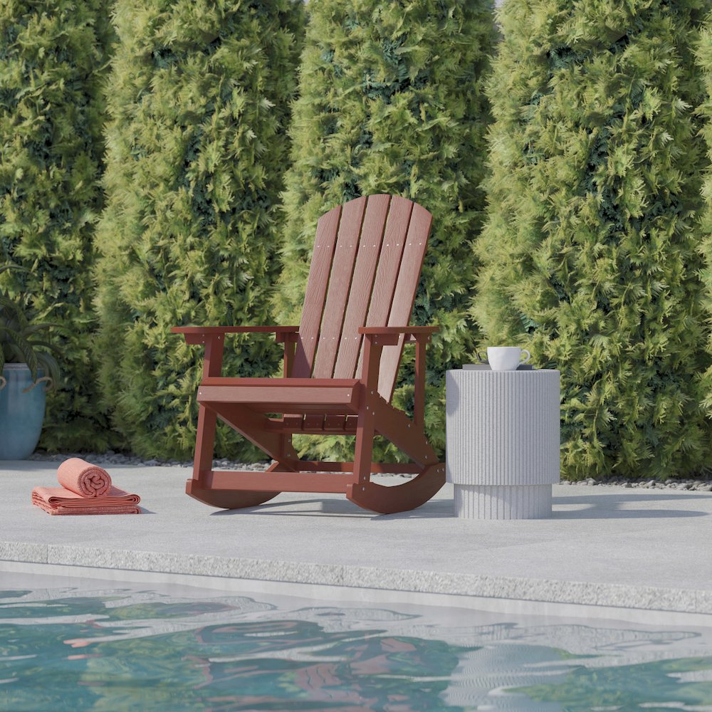 Contemporary Commercial Grade Adirondack Rocking Chair for Indoor/Outdoor Use. Picture 7