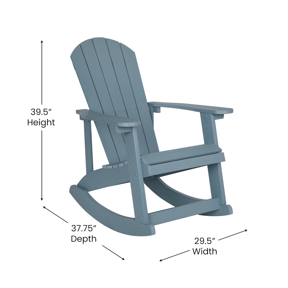 Adirondack Rocking Chair in Sea Foam. Picture 5