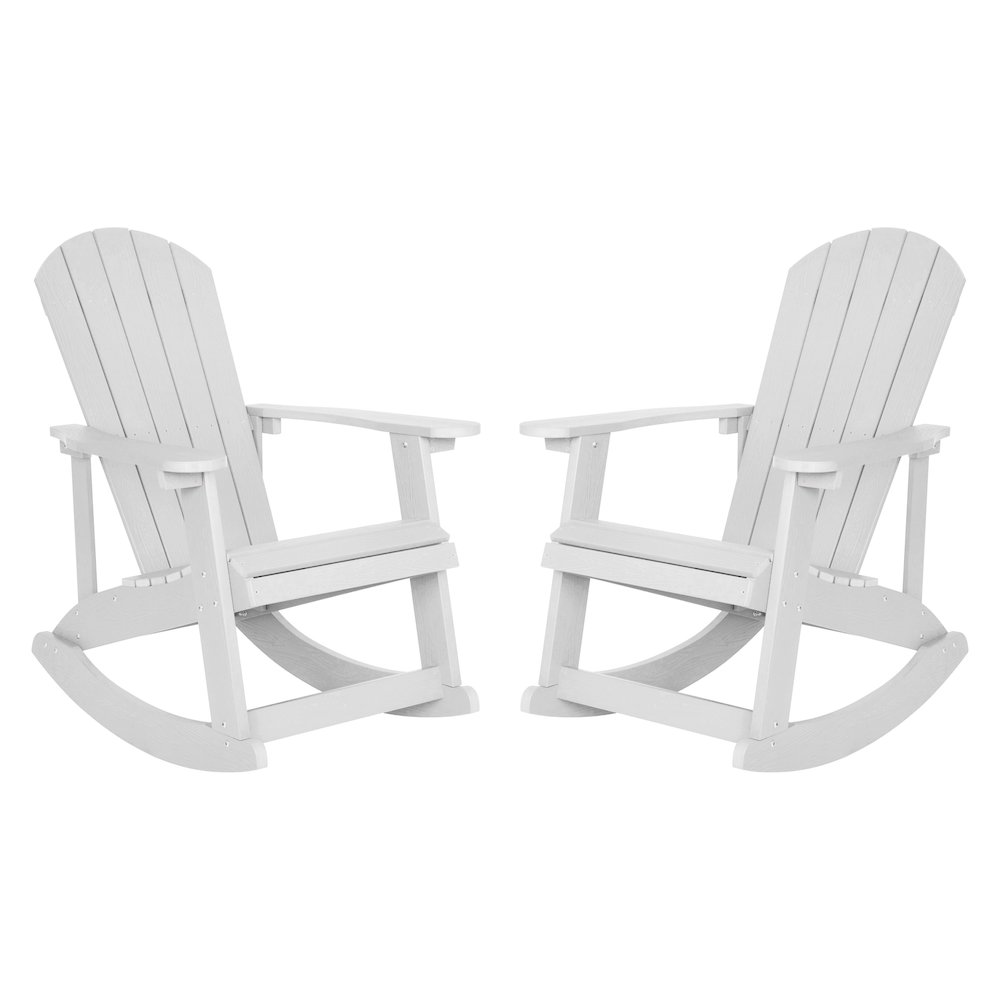 Adirondack Rocking Chair in White - Set of 2. Picture 3