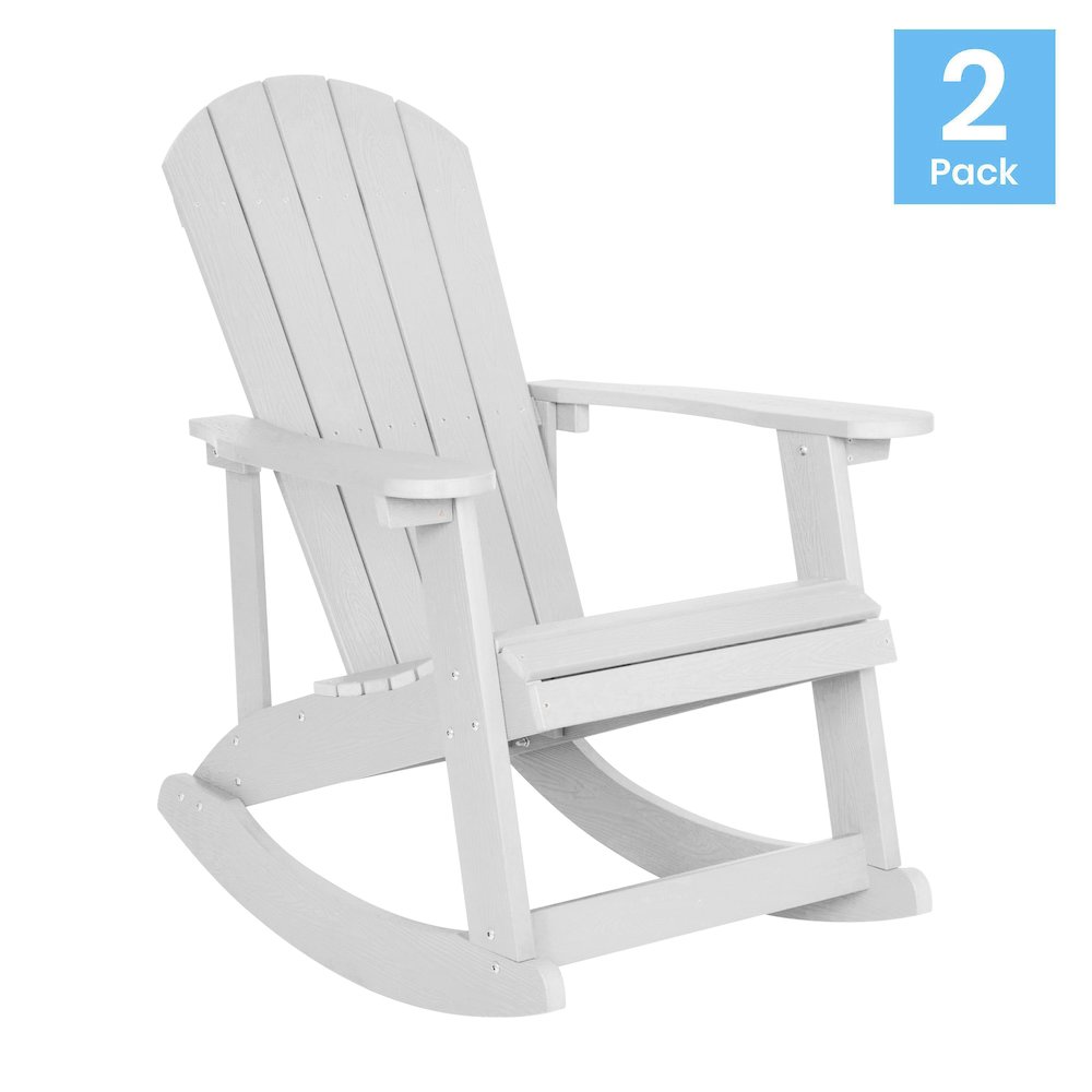 Adirondack Rocking Chair in White - Set of 2. Picture 1