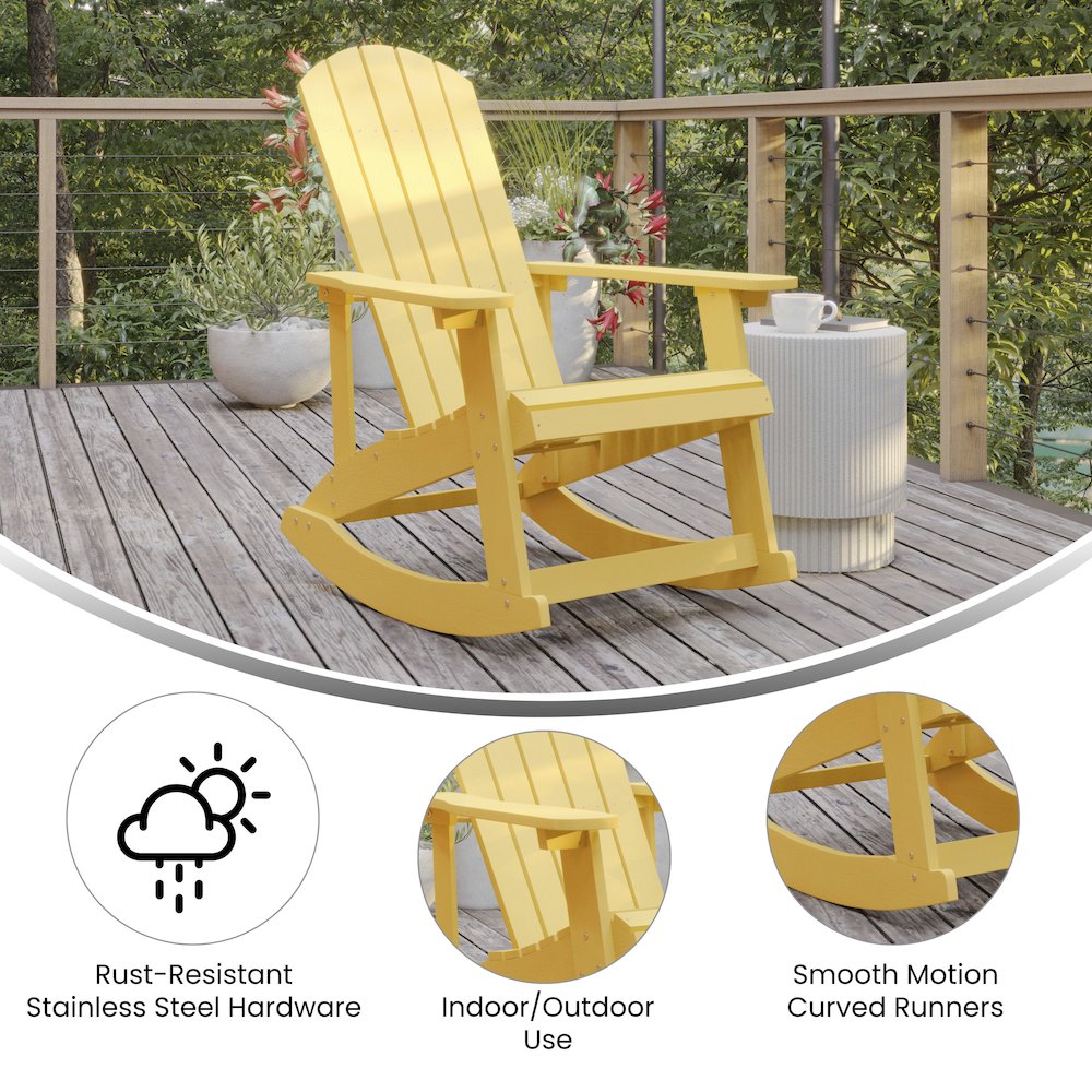 Contemporary Commercial Grade Adirondack Rocking Chair for Indoor/Outdoor Use. Picture 5