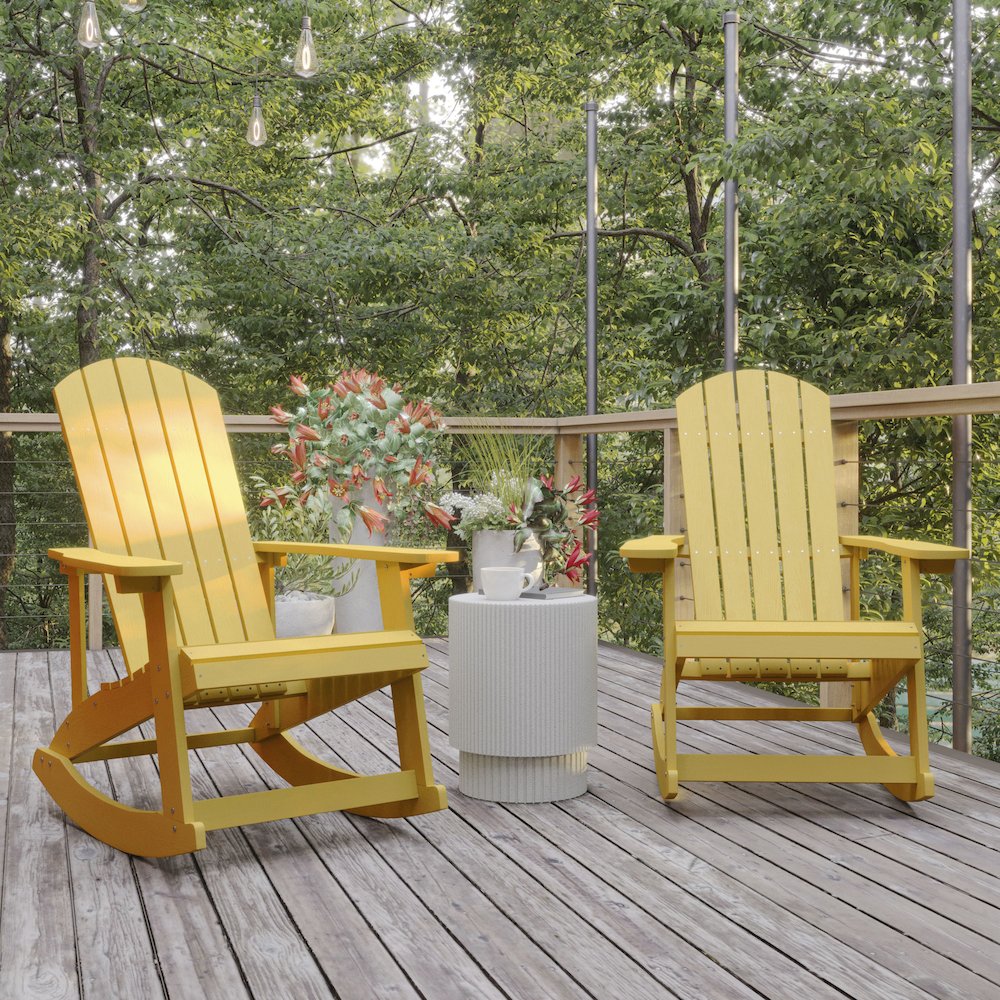 Contemporary Commercial Grade Adirondack Rocking Chair for Indoor/Outdoor Use. Picture 2