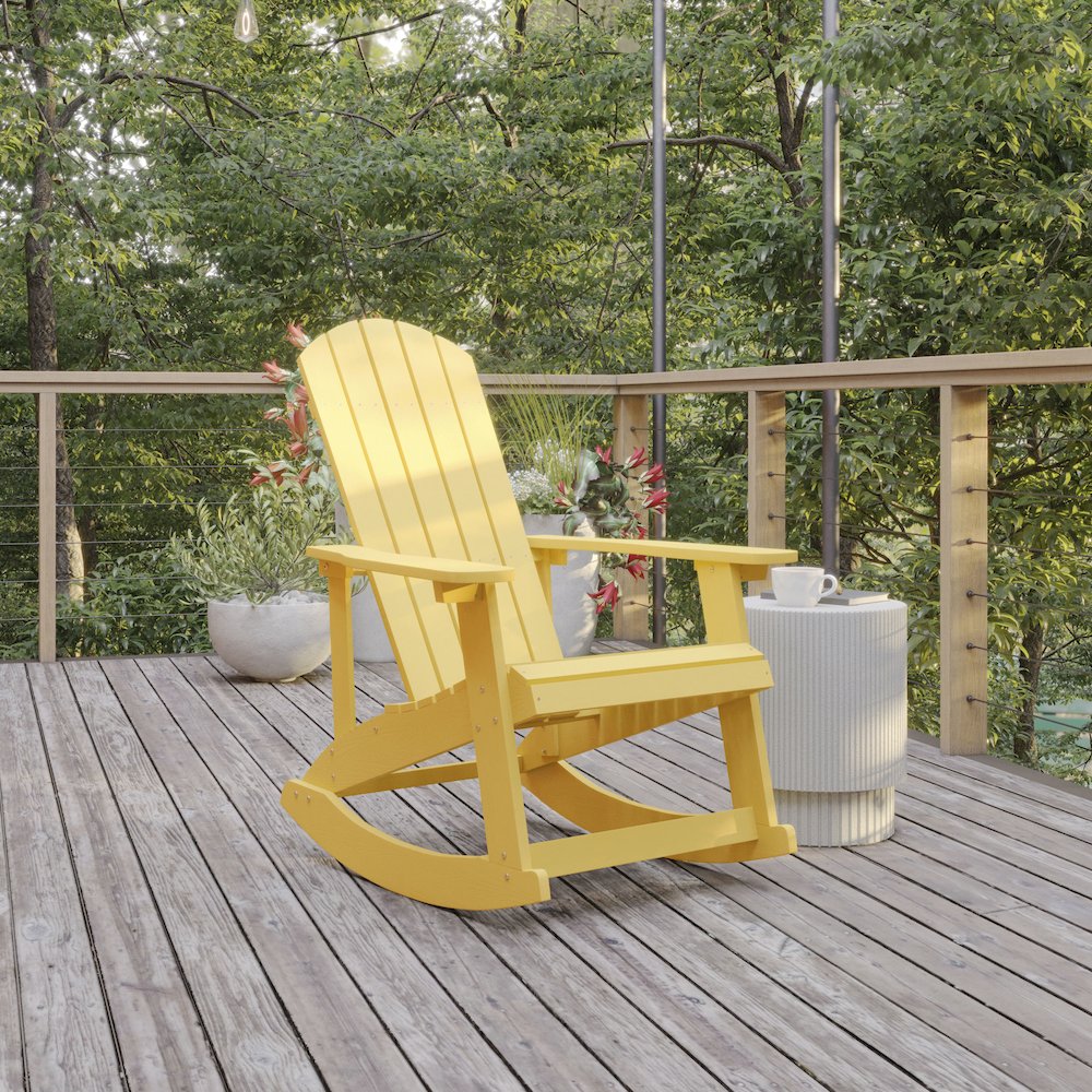 Contemporary Commercial Grade Adirondack Rocking Chair for Indoor/Outdoor Use. Picture 2