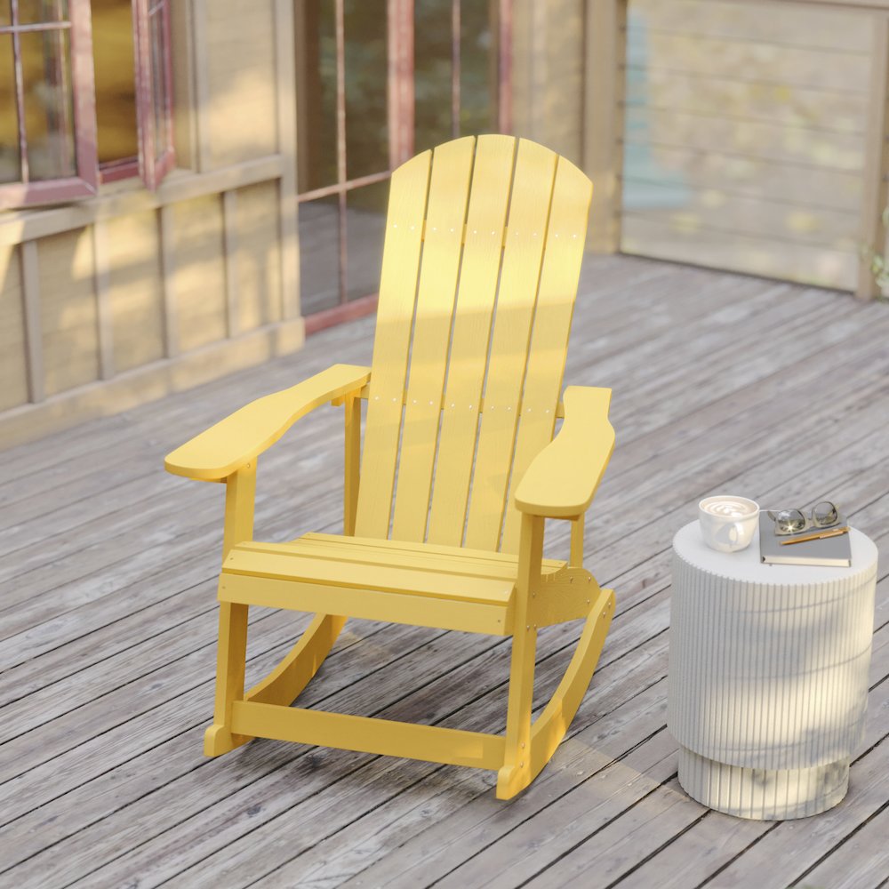 Contemporary Commercial Grade Adirondack Rocking Chair for Indoor/Outdoor Use. Picture 6