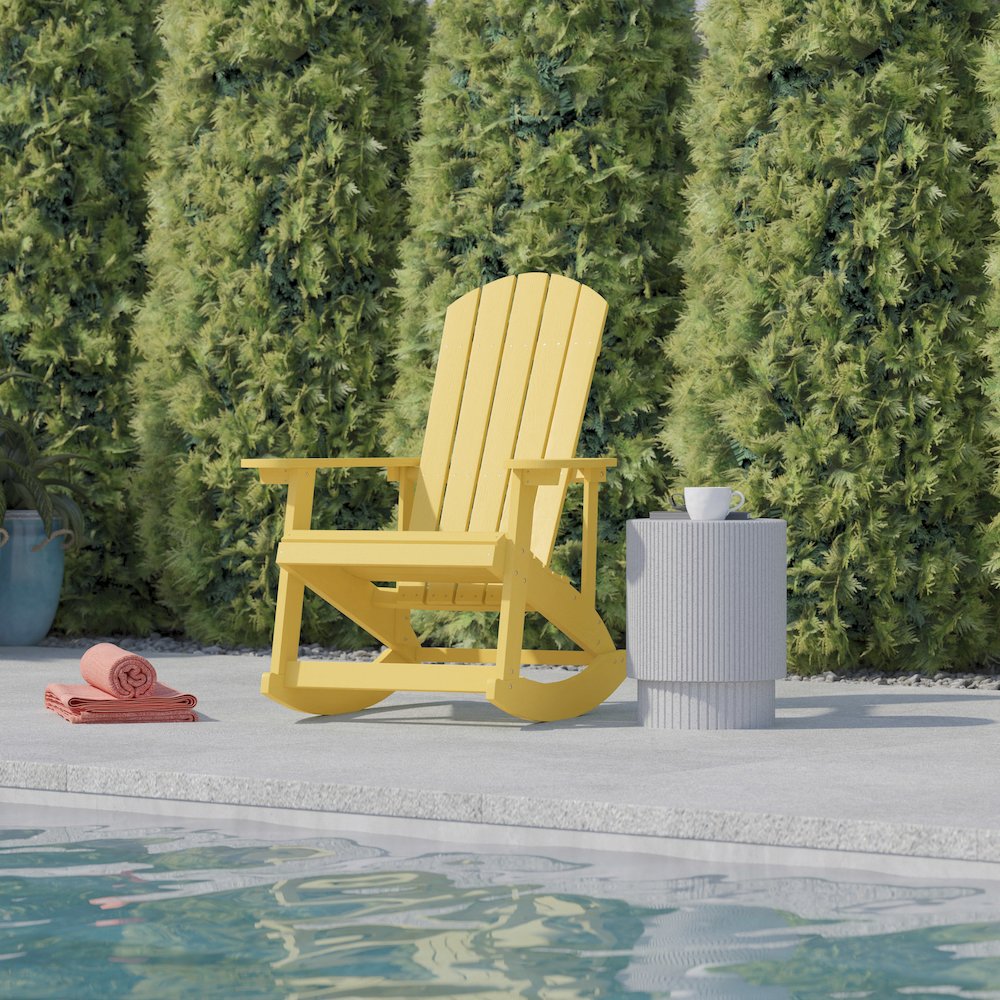 Contemporary Commercial Grade Adirondack Rocking Chair for Indoor/Outdoor Use. Picture 7