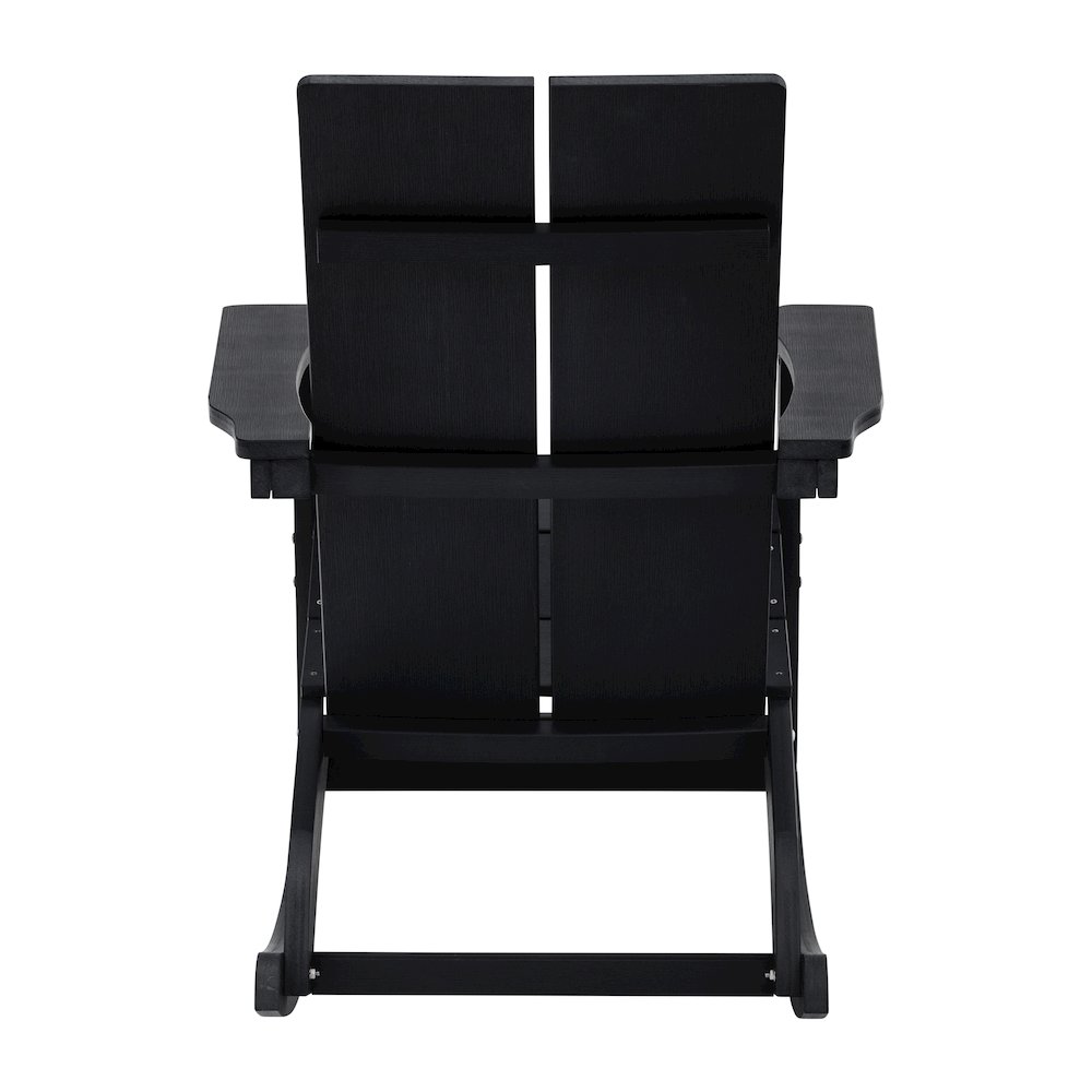 All-Weather 2-Slat Poly Resin Rocking Adirondack Chair in Black - Set of2. Picture 9
