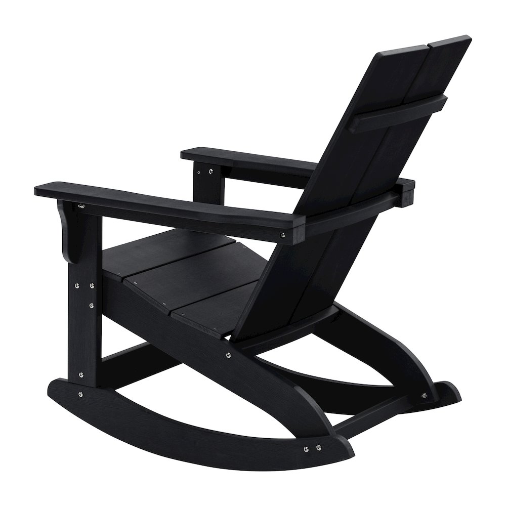 All-Weather 2-Slat Poly Resin Rocking Adirondack Chair in Black - Set of2. Picture 11