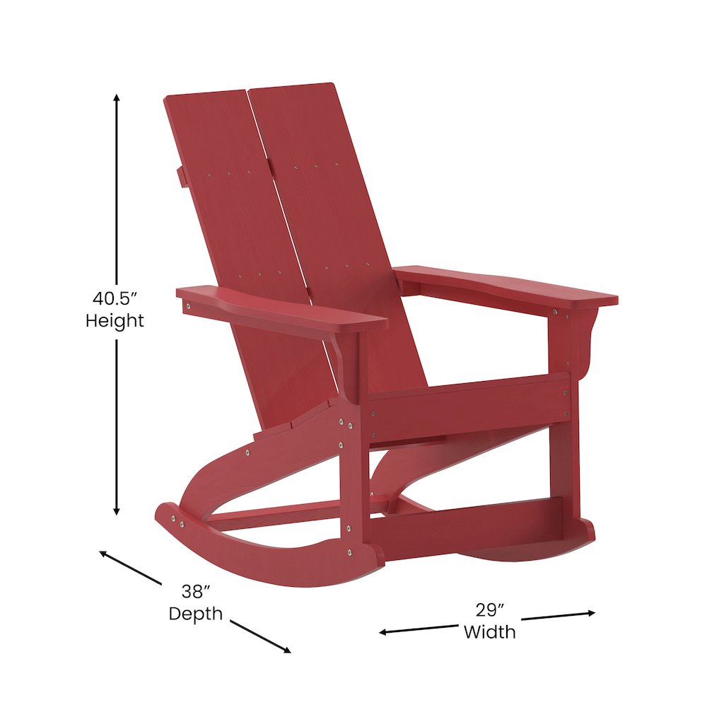 Set of 2 Modern Commercial Grade Adirondack Rocking Chairs. Picture 6