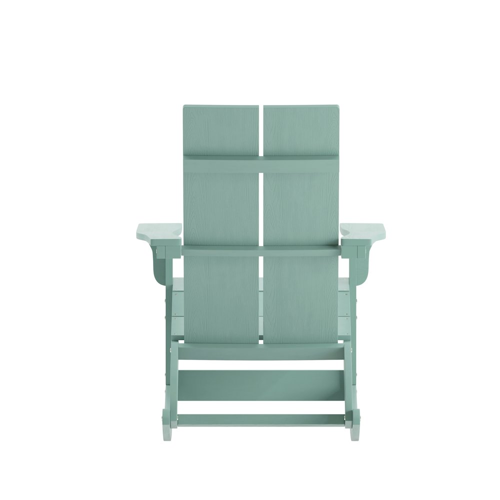 Modern Commercial Grade Adirondack Rocking Chair for Indoor/Outdoor Use. Picture 8