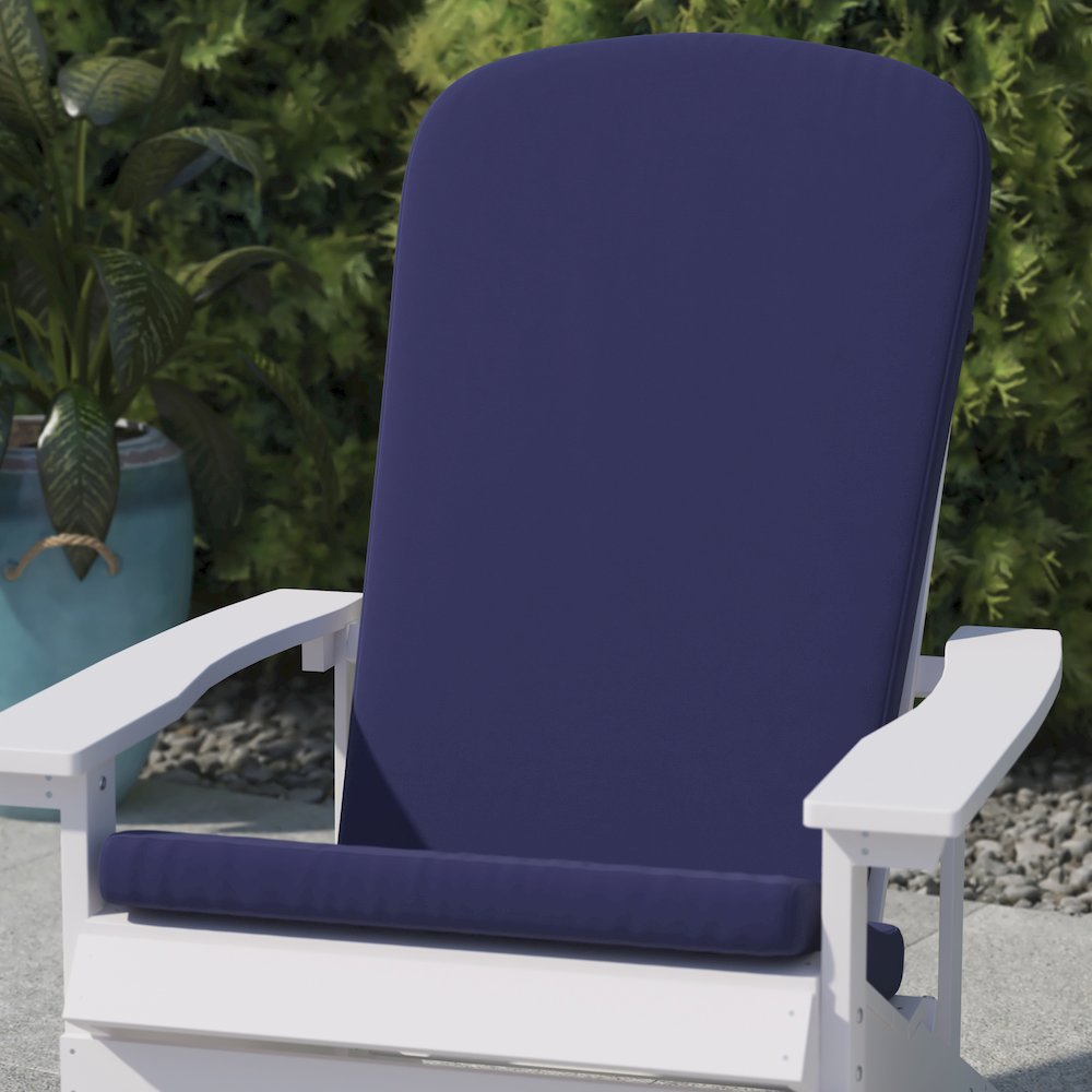 Set of 2 All Weather High Back Adirondack Chair Cushions - Blue. Picture 2