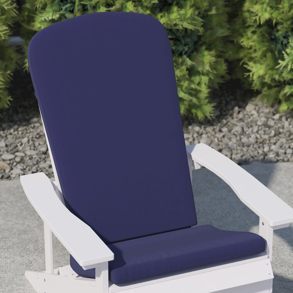 Set of 2 All Weather High Back Adirondack Chair Cushions - Blue. Picture 7