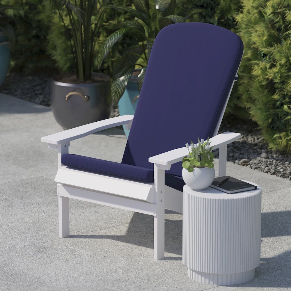 Set of 2 All Weather High Back Adirondack Chair Cushions - Blue. Picture 8