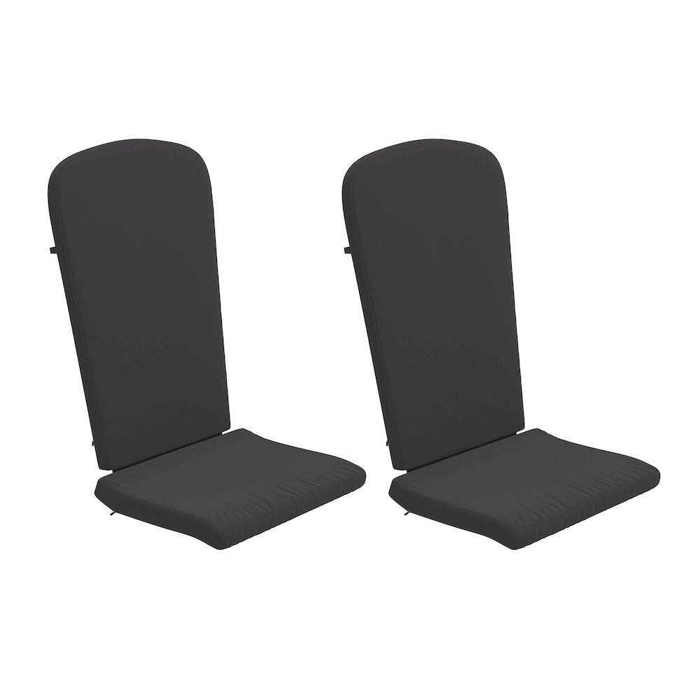 Set of 2 All Weather High Back Adirondack Chair Cushions - Gray. Picture 3
