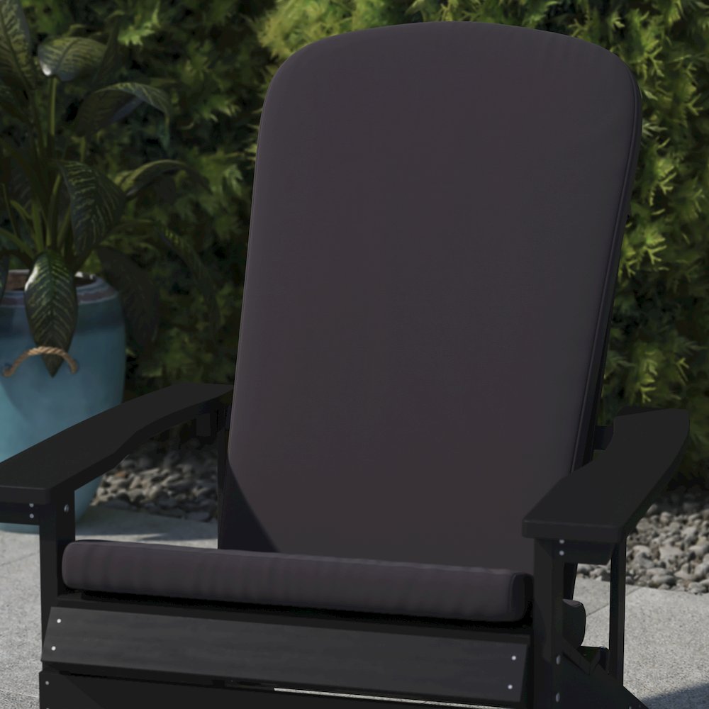 Set of 2 All Weather High Back Adirondack Chair Cushions - Gray. Picture 2