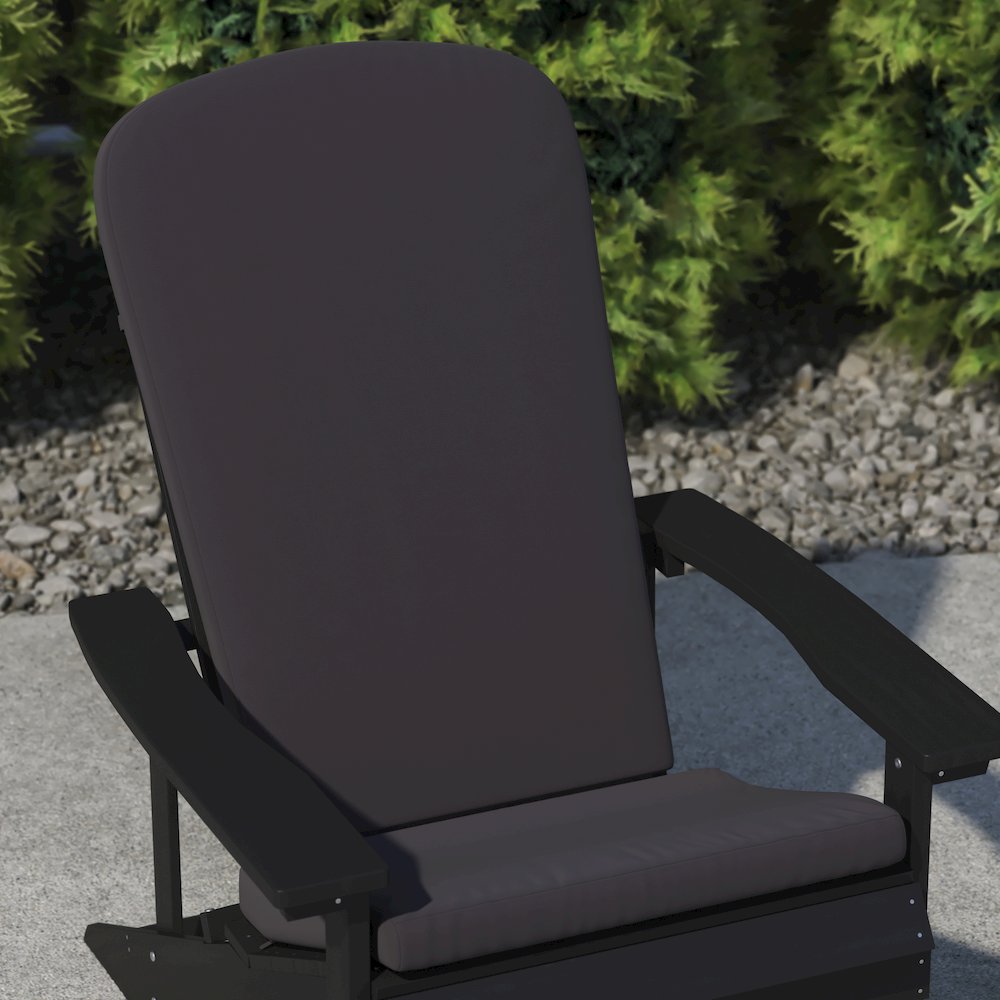Set of 2 All Weather High Back Adirondack Chair Cushions - Gray. Picture 7