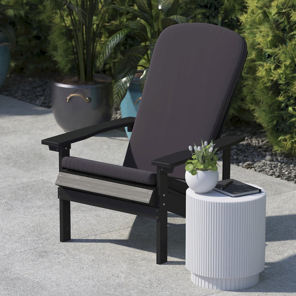 Set of 2 All Weather High Back Adirondack Chair Cushions - Gray. Picture 8