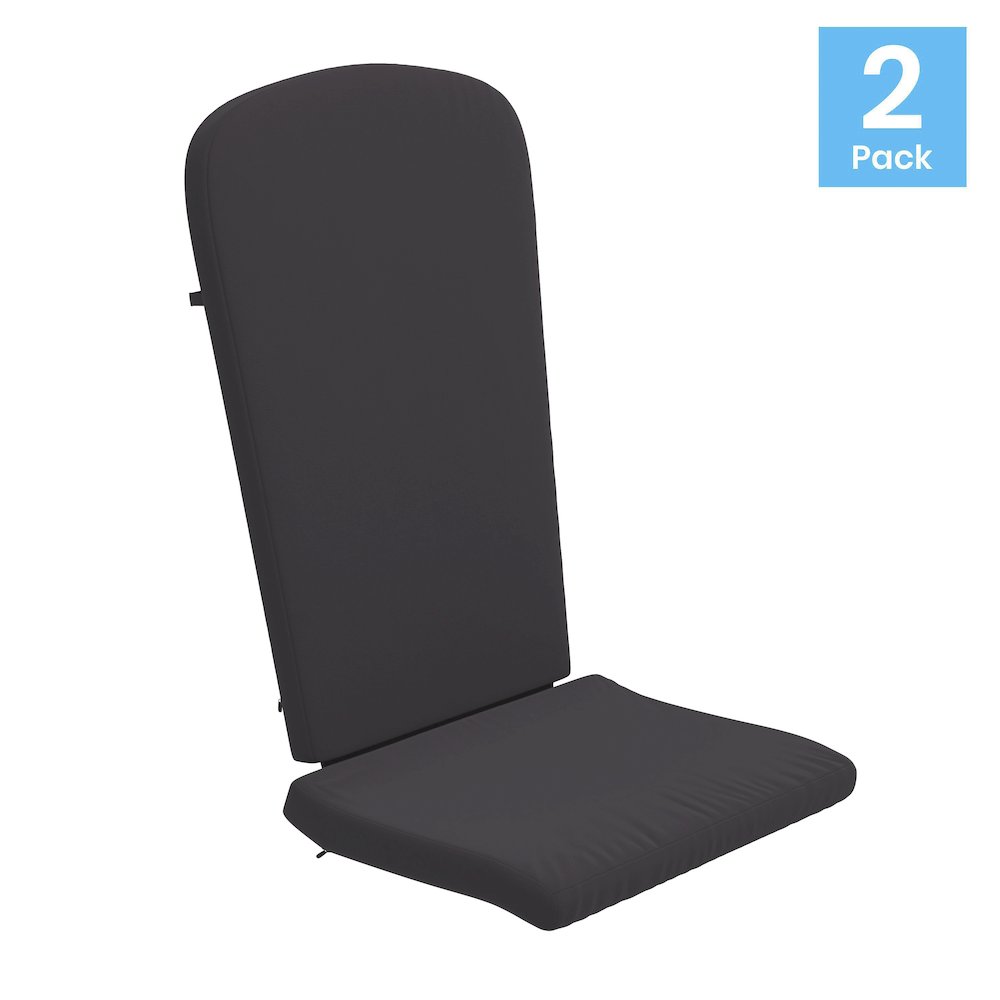 Set of 2 All Weather High Back Adirondack Chair Cushions - Gray. Picture 1