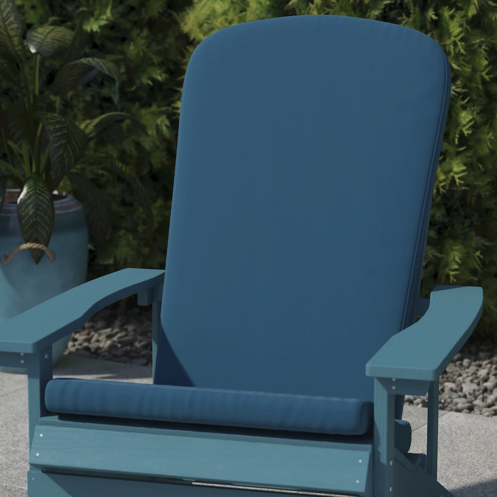 Set of 2 All Weather High Back Adirondack Chair Cushions - Teal. Picture 2