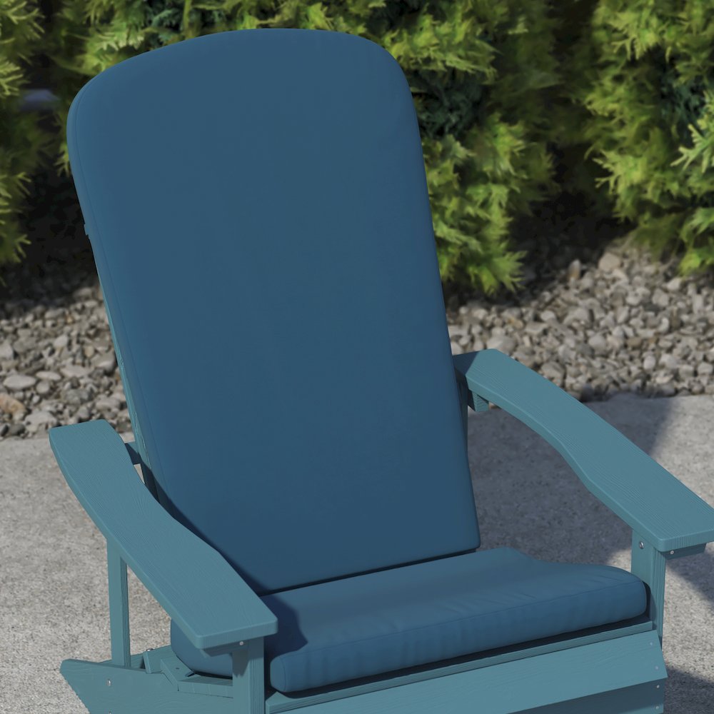 Set of 2 All Weather High Back Adirondack Chair Cushions - Teal. Picture 7