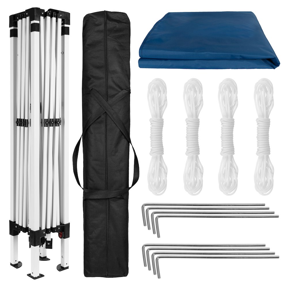 10'x10' Blue Outdoor Pop Up Event Slanted Leg Canopy Tent with Carry Bag. Picture 9