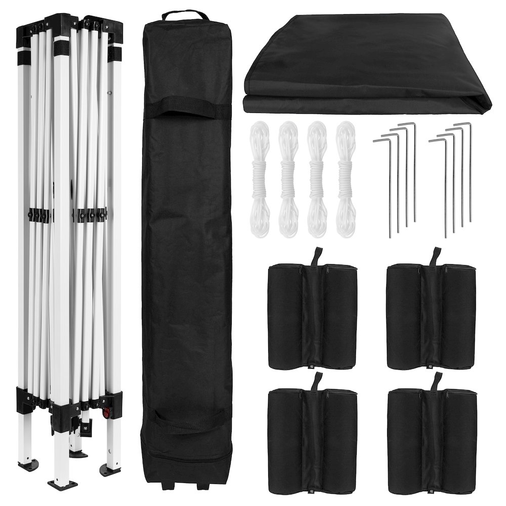 10'x10' Black Event Straight Leg Canopy Tent with Sandbags and Wheeled Case. Picture 10