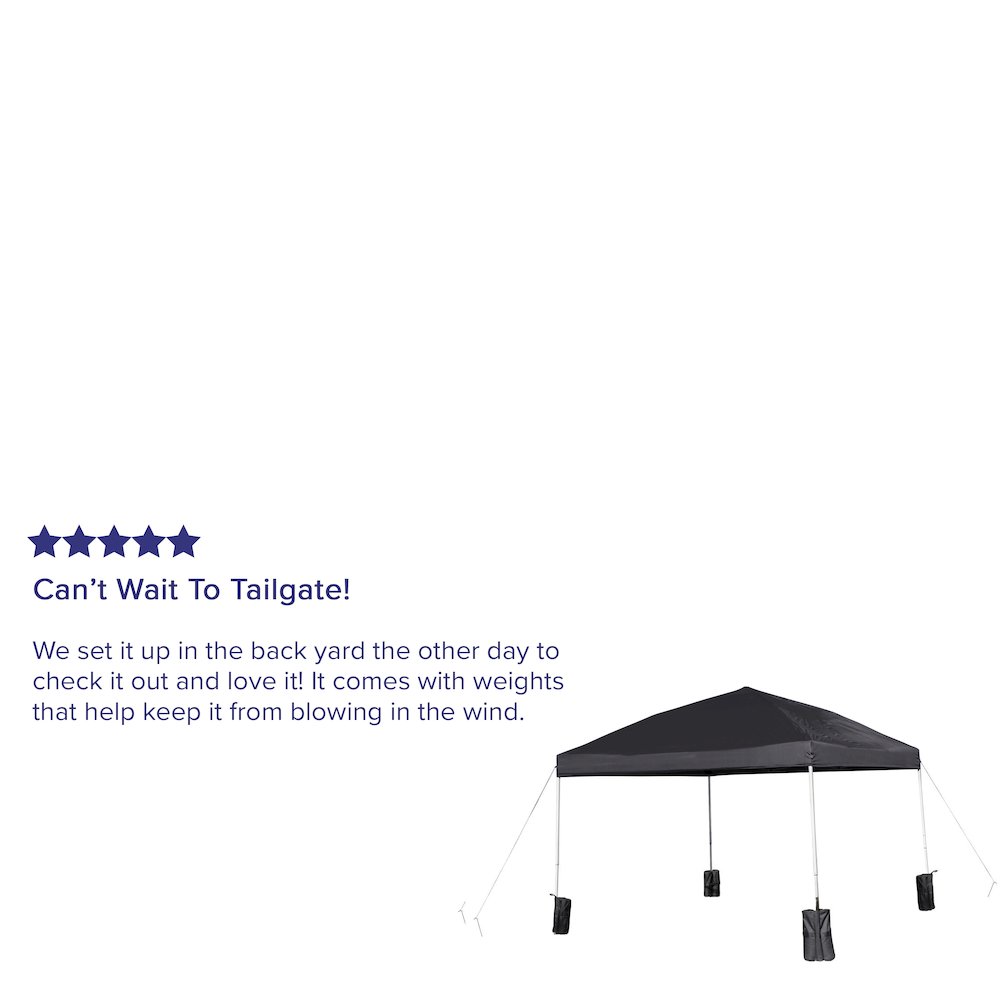 10'x10' Black Event Straight Leg Canopy Tent with Sandbags and Wheeled Case. Picture 5